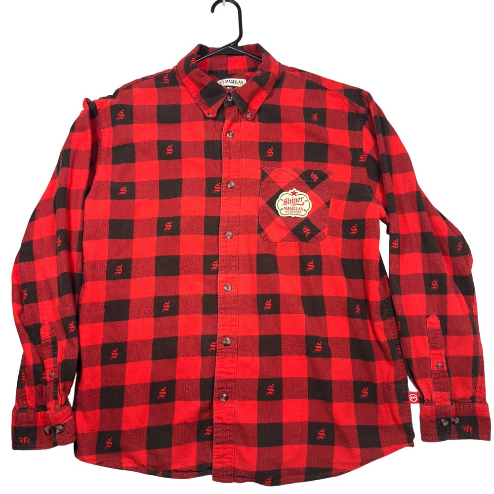Magellan Shiner Flannel Shirt Large Mens 2022 Collab Buffalo Plaid Red Blackβ